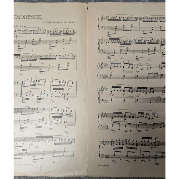 Humoreske A Parisian Novelty Sheet Music PIANO ANTON DVORAK OP 101 NO 7 STARMER - Picture 2 of 4